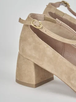 Bebè tacco 5 cm beige camoscio