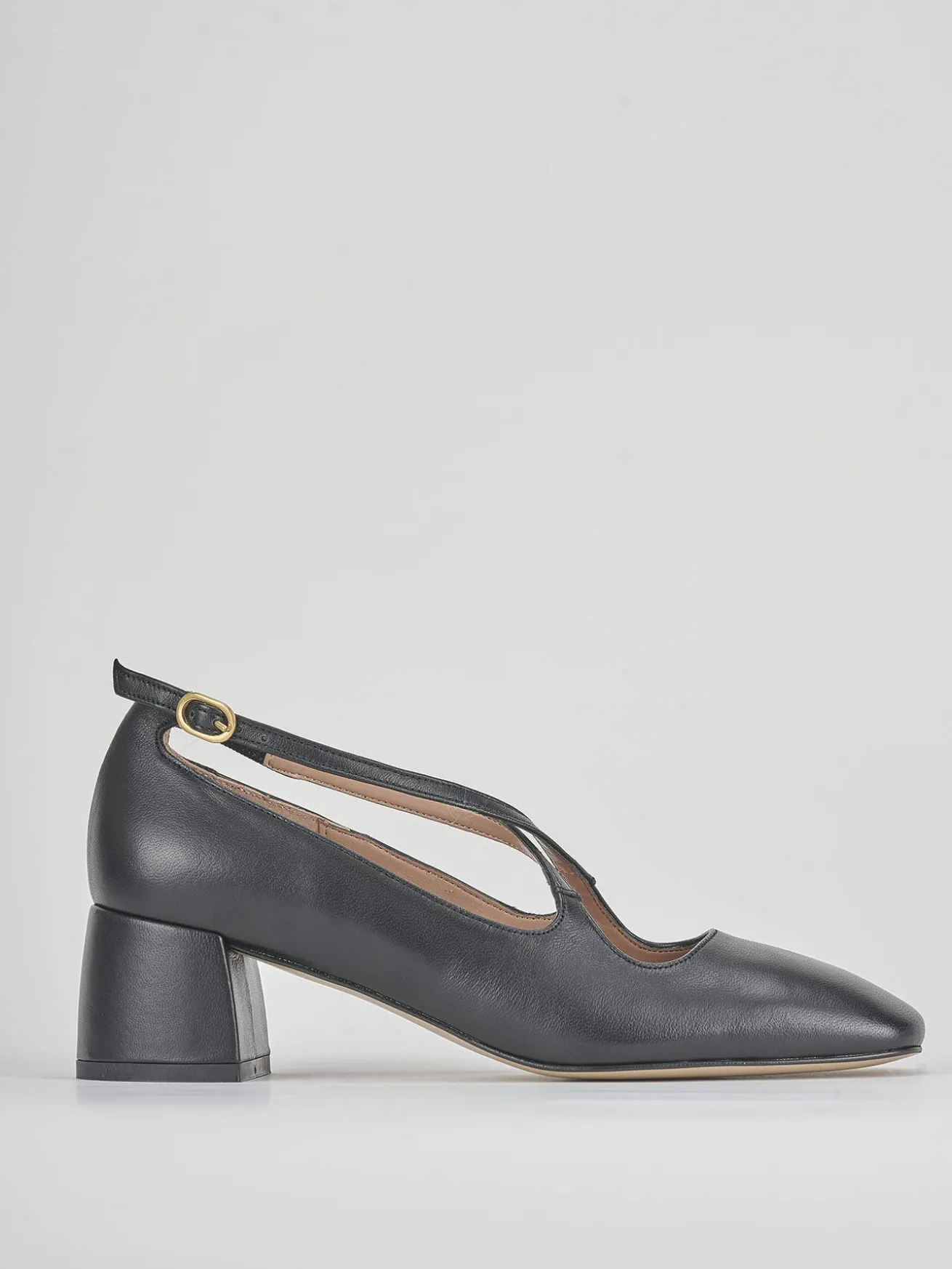 Bebè tacco 5 cm nero pelle