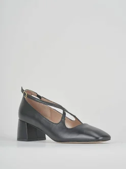 Bebè tacco 5 cm nero pelle