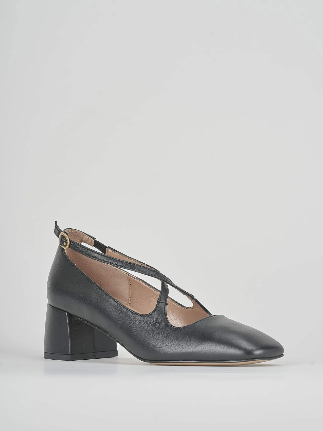 Bebè tacco 5 cm nero pelle