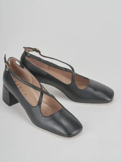 Bebè tacco 5 cm nero pelle