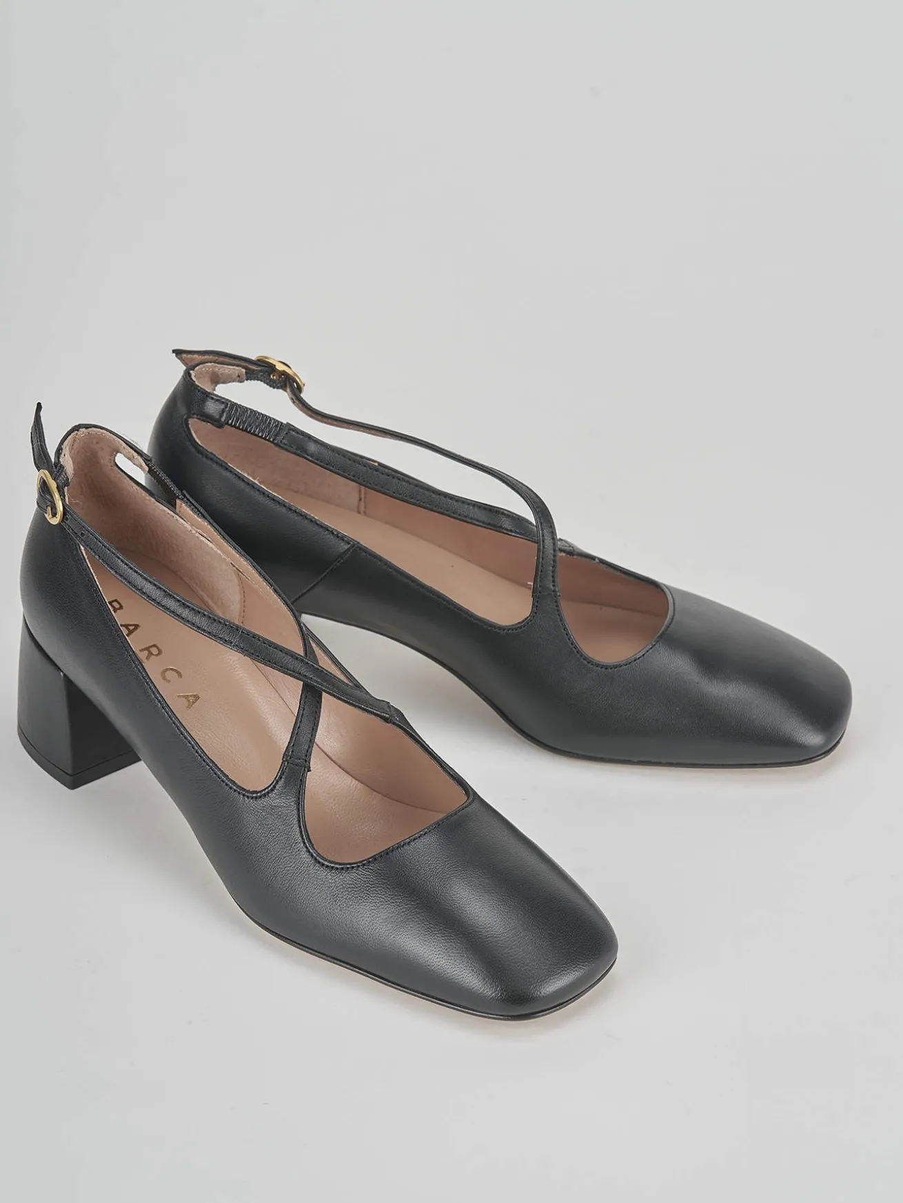 Bebè tacco 5 cm nero pelle