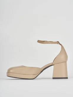 Bebe' tacco 5 cm marrone pelle