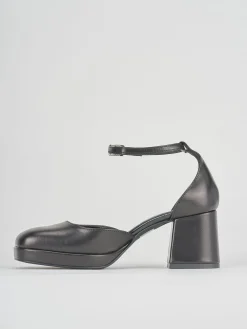 Bebe' tacco 5 cm nero pelle