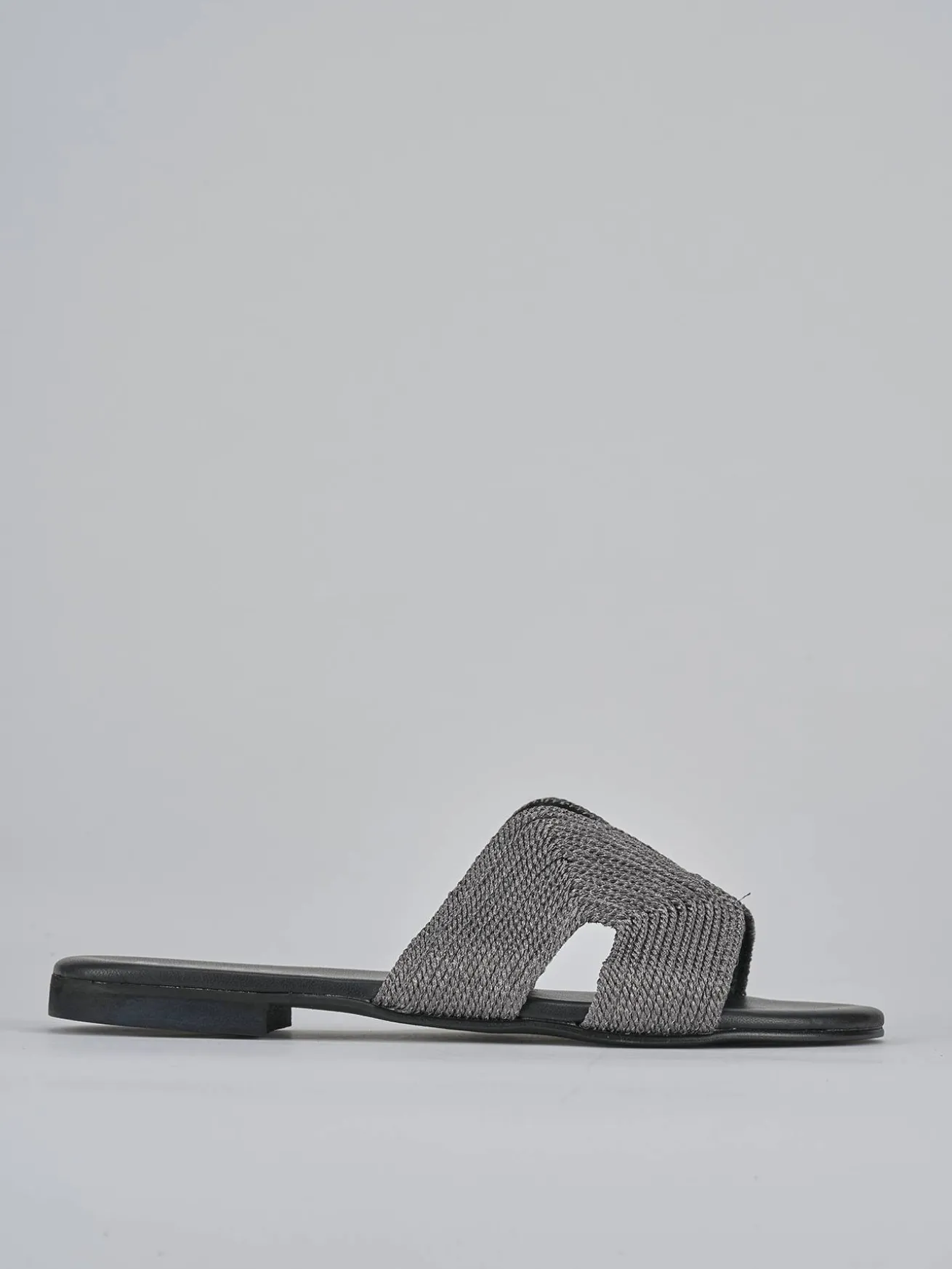 Ciabatta tacco 1 cm grigio pelle