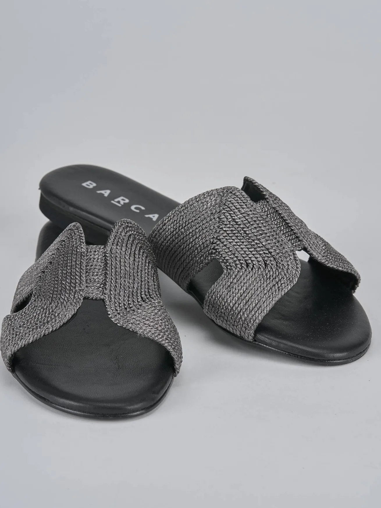 Ciabatta tacco 1 cm grigio pelle