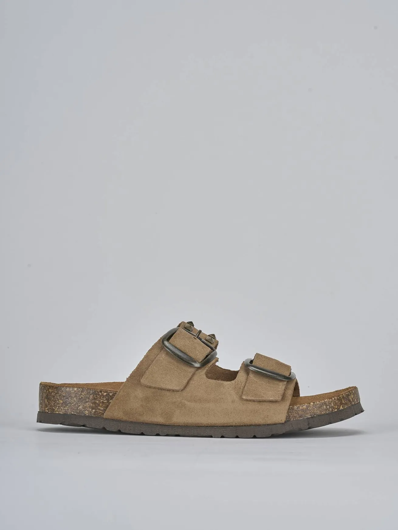 Ciabatta tacco 1 cm beige camoscio