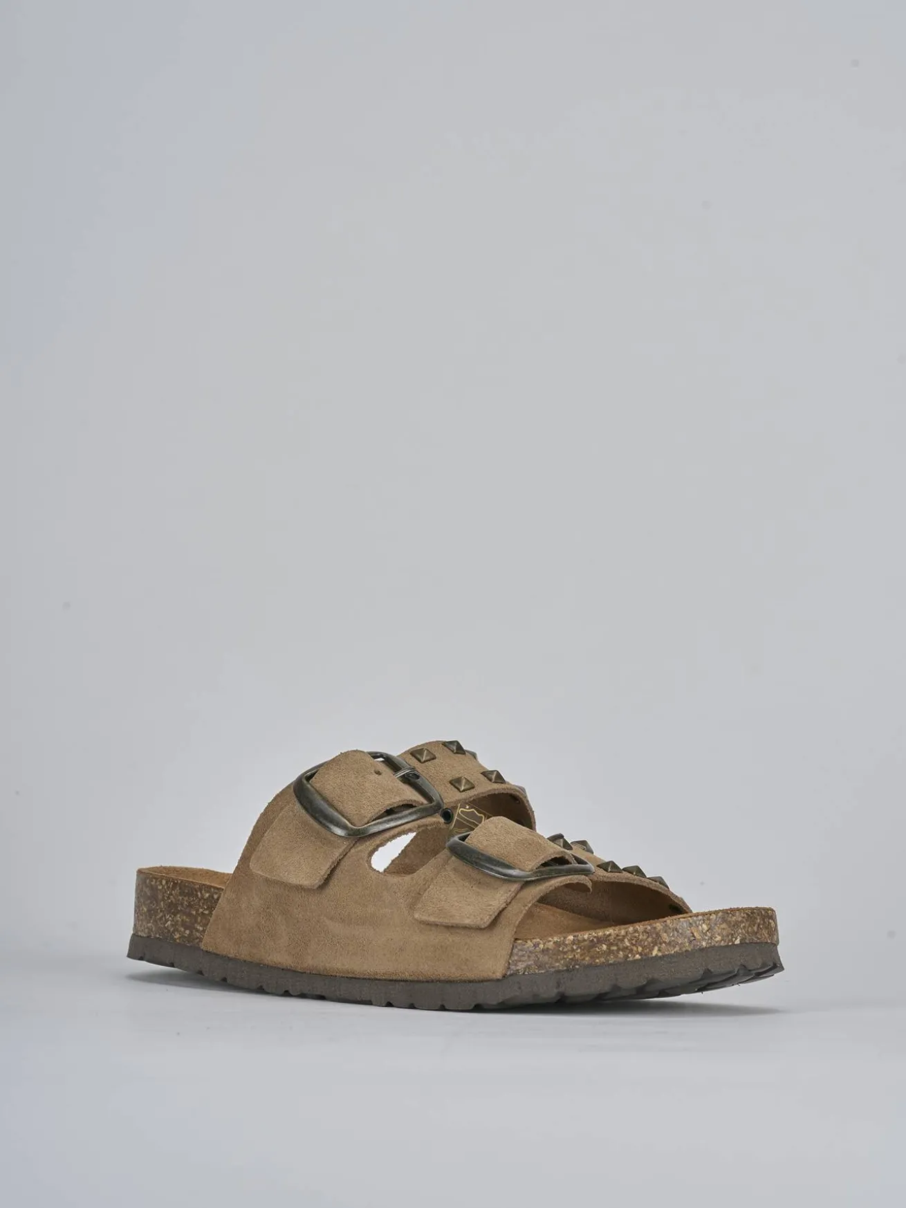 Ciabatta tacco 1 cm beige camoscio