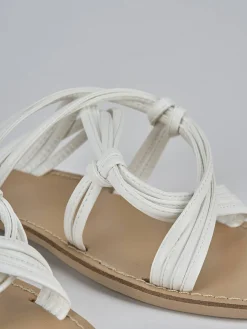 Ciabatta tacco 1 cm bianco pelle