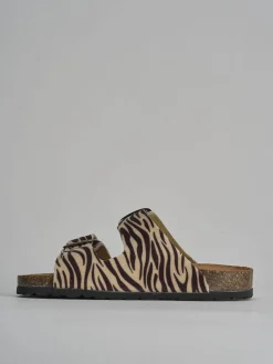 Ciabatta tacco 1 cm multicolor pelle