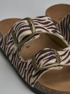 Ciabatta tacco 1 cm multicolor pelle