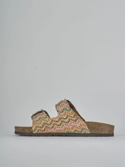 Ciabatta tacco 1 cm multicolor tessuto