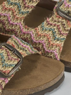 Ciabatta tacco 1 cm multicolor tessuto