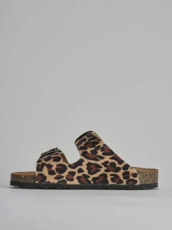 Ciabatta tacco 1 cm multicolor pelle