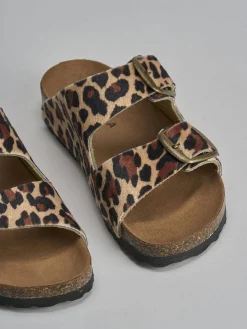 Ciabatta tacco 1 cm multicolor pelle