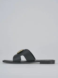 Ciabatta tacco 1 cm nero pelle