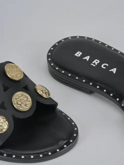 Ciabatta tacco 1 cm nero pelle