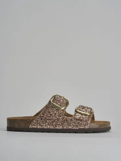 Ciabatta tacco 1 cm rosa glitter