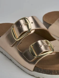 Ciabatta tacco 1 cm rosa laminato