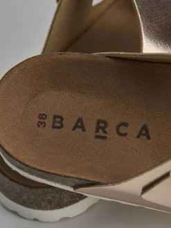 Ciabatta tacco 1 cm rosa laminato