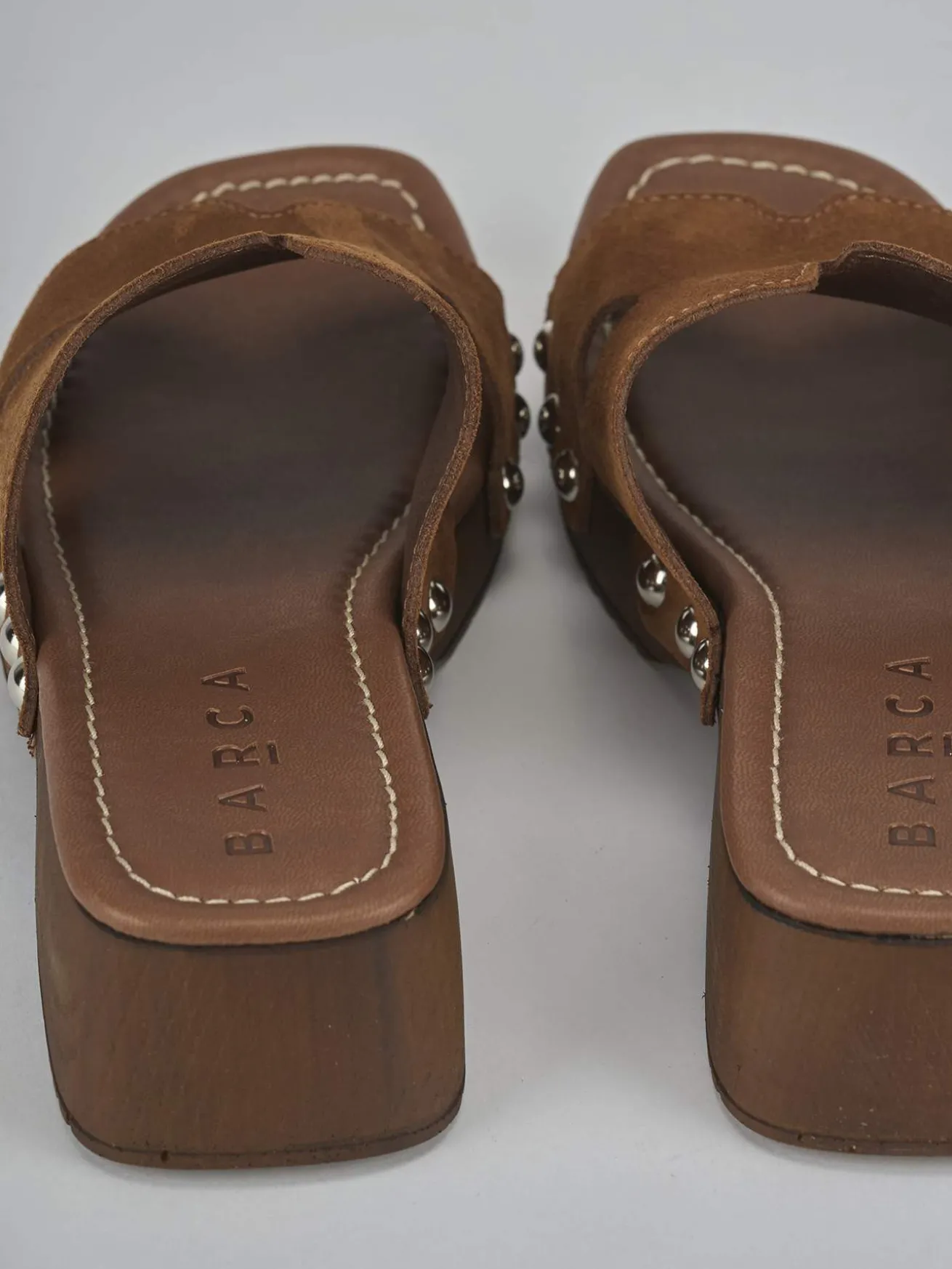 Ciabatte tacco 3cm camoscio marrone