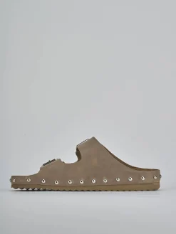 Ciabatte tacco 1cm camoscio beige