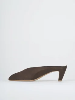 Ciabatte tacco 5cm camoscio testa