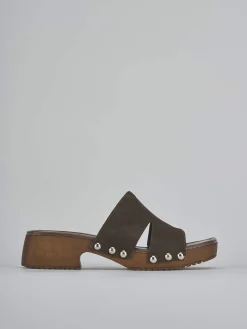 Ciabatte tacco 3cm camoscio testa