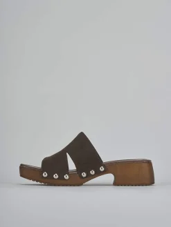 Ciabatte tacco 3cm camoscio testa