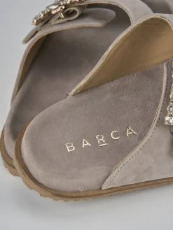 Ciabatte tacco 1cm camoscio beige