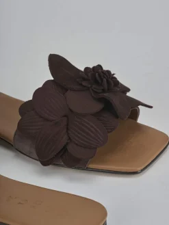 Ciabatte tacco 1cm camoscio testa