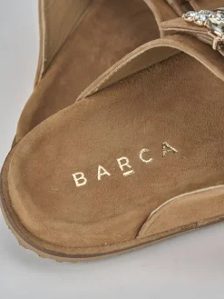 Ciabatte tacco 1cm camoscio marrone