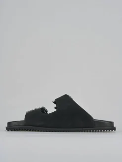 Ciabatte tacco 1cm camoscio nero