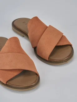 Ciabatte tacco 1cm camoscio arancio