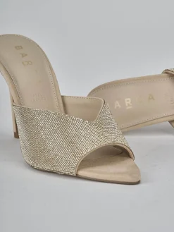 Ciabatte tacco 10cm camoscio beige