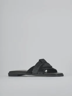 Ciabatte tacco 1cm cavallino nero