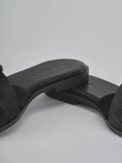 Ciabatte tacco 1cm cavallino nero