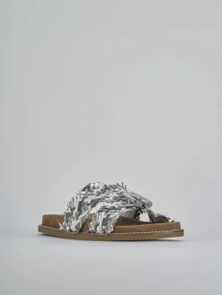 Ciabatte tacco 1cm laminato argento