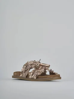 Ciabatte tacco 1cm laminato bronzo