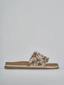 Ciabatte tacco 1cm laminato bronzo