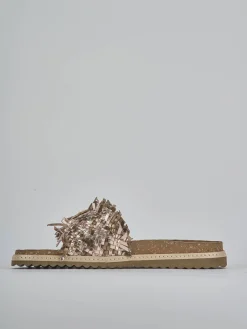 Ciabatte tacco 1cm laminato bronzo