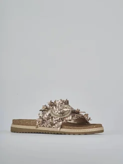 Ciabatte tacco 1cm laminato bronzo