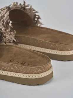 Ciabatte tacco 1cm laminato bronzo