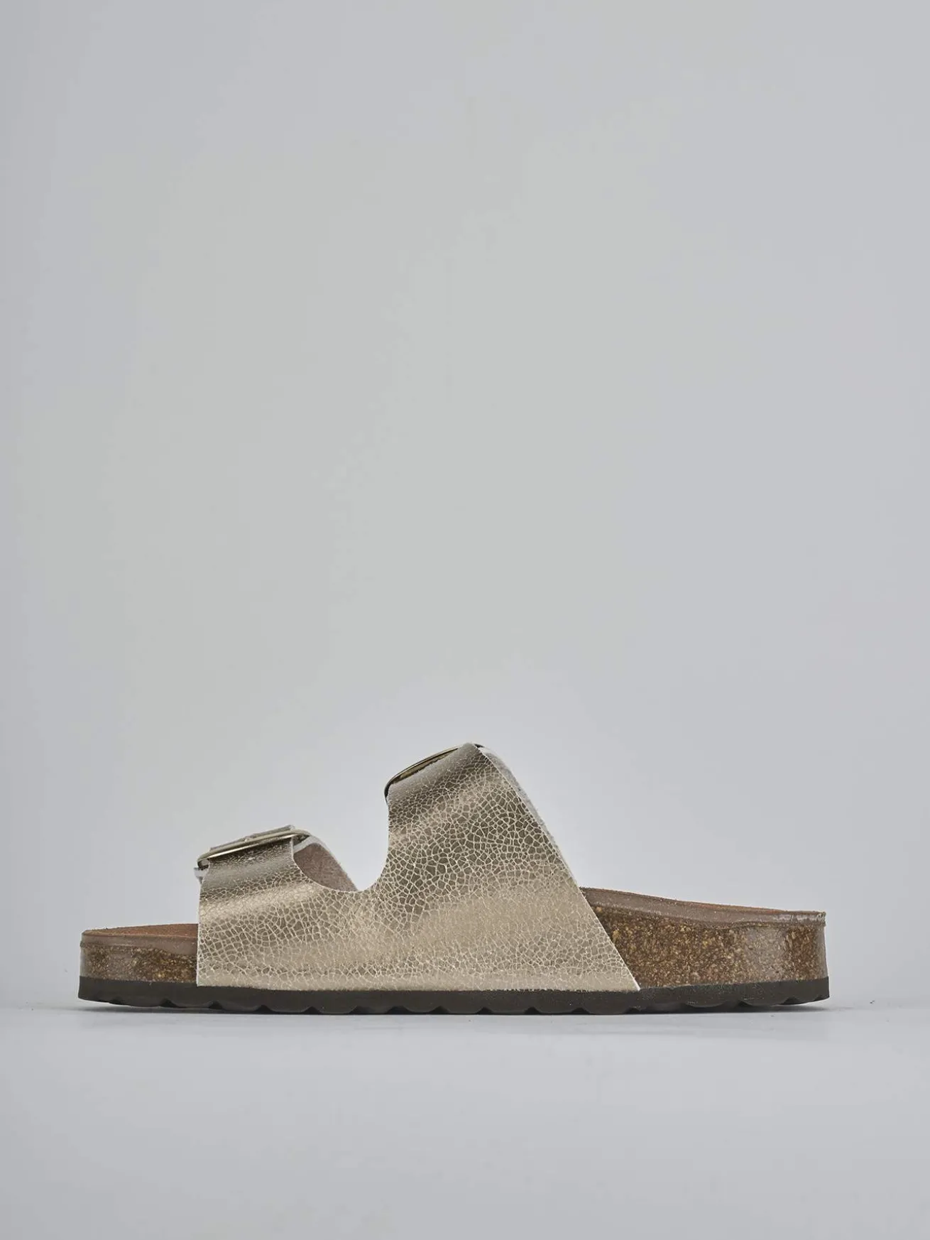 Ciabatte tacco 1cm laminato oro