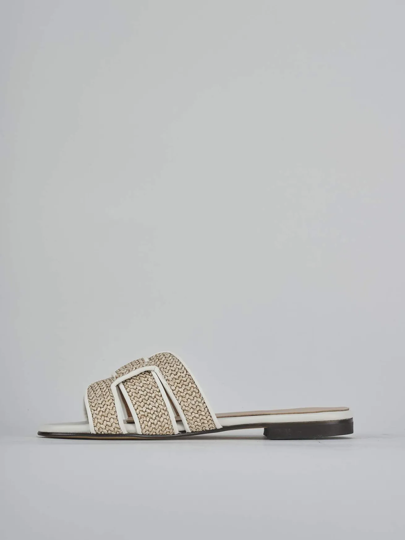 Ciabatte tacco 1cm pelle bianco