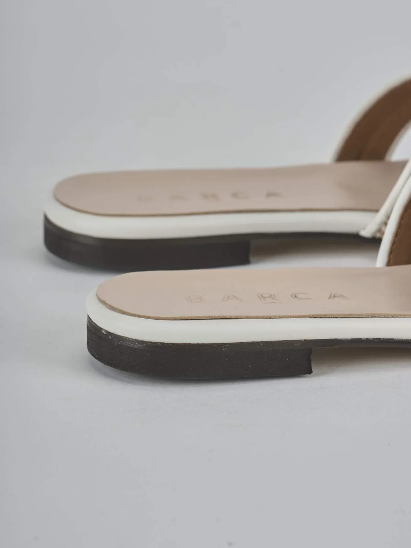 Ciabatte tacco 1cm pelle bianco