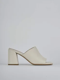 Ciabatte tacco 7cm pelle bianco