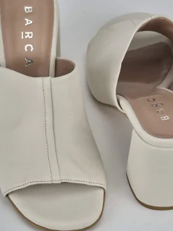 Ciabatte tacco 7cm pelle bianco