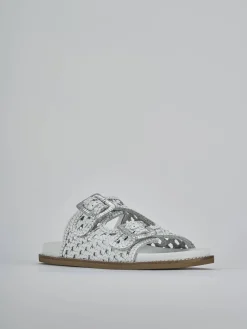 Ciabatte tacco 1cm pelle bianco