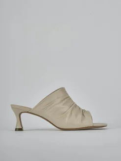 Ciabatte tacco 6cm pelle bianco